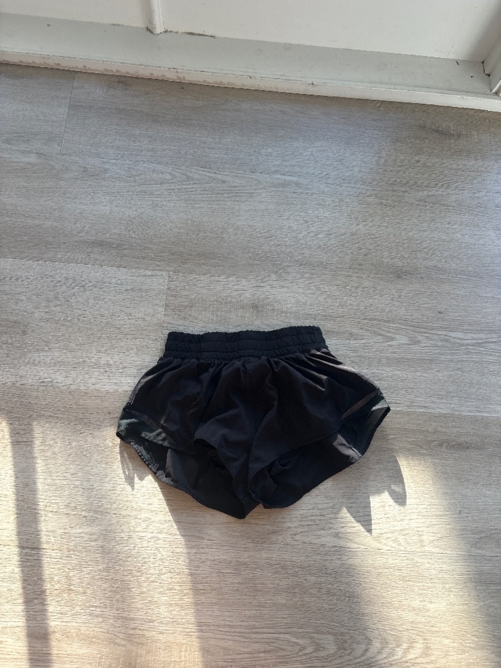 Black running shorts